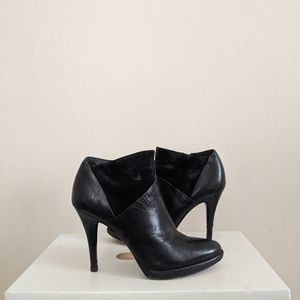 Aerin Bennett Black Leather Heeled Booties